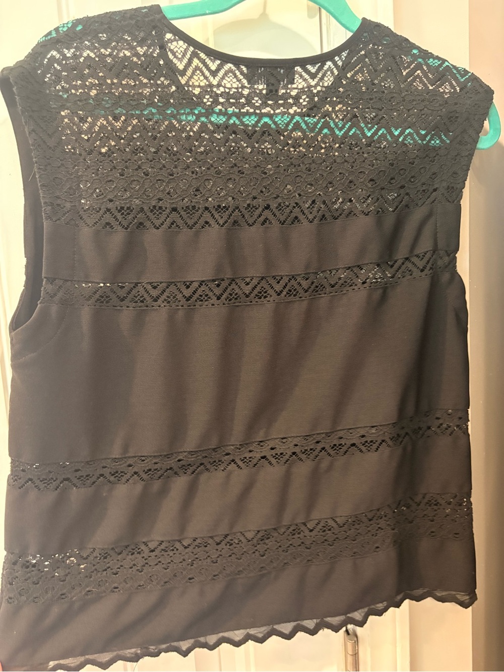 The Limited Black Lace-Inset Sleeveless Top